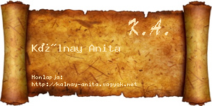 Kálnay Anita névjegykártya