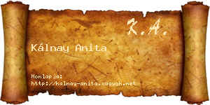 Kálnay Anita névjegykártya